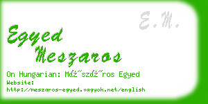 egyed meszaros business card